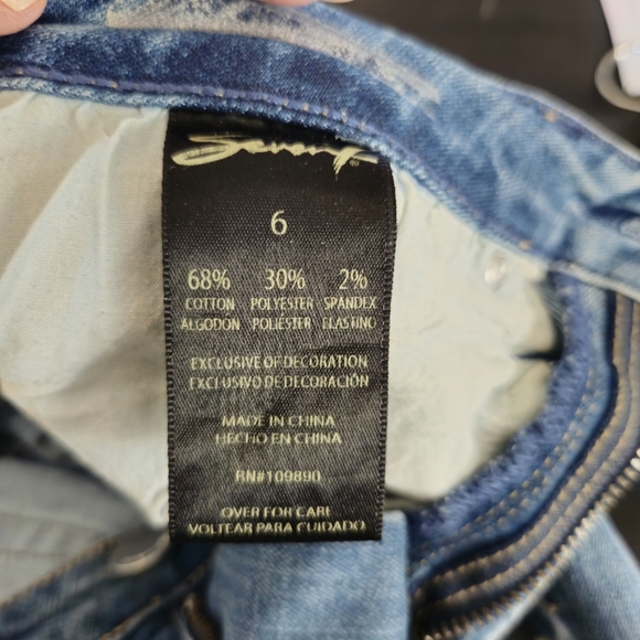 7 for All Mankind pearl embellished size 6 denim jeans tapered leg zip fly 027 - Picture 8 of 11